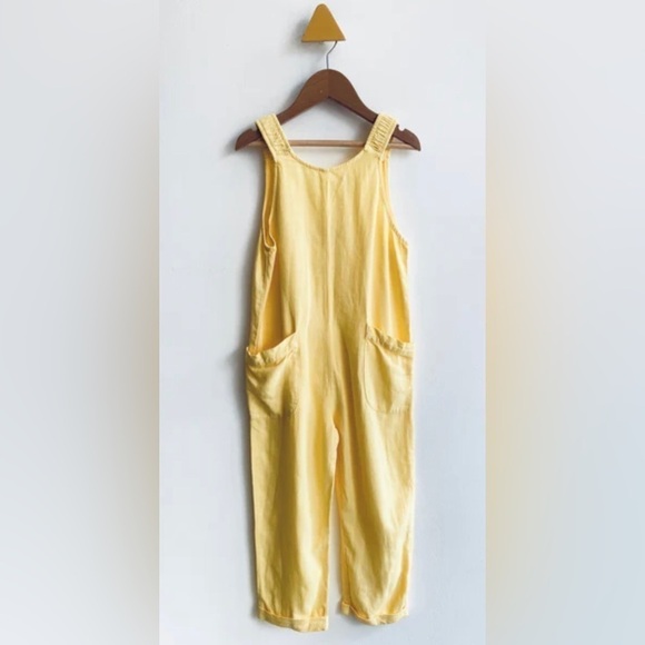 Zara Other - Zara Kids overalls linen romper onesie toddler yellow jumpsuit stretchy pockets